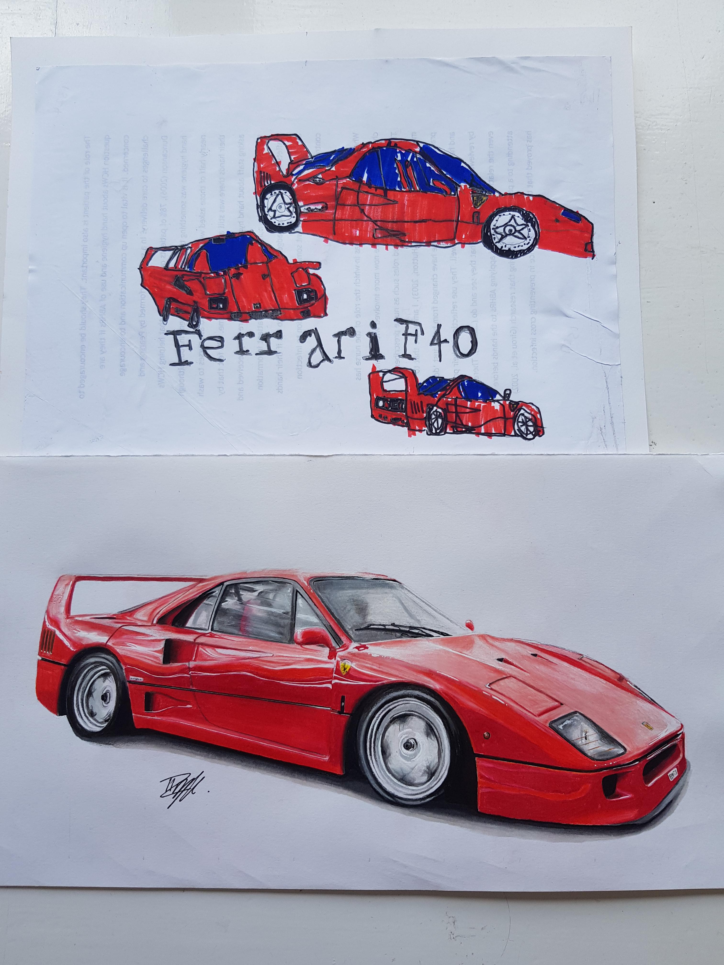 My ferrari f drawings years apart rdrawing