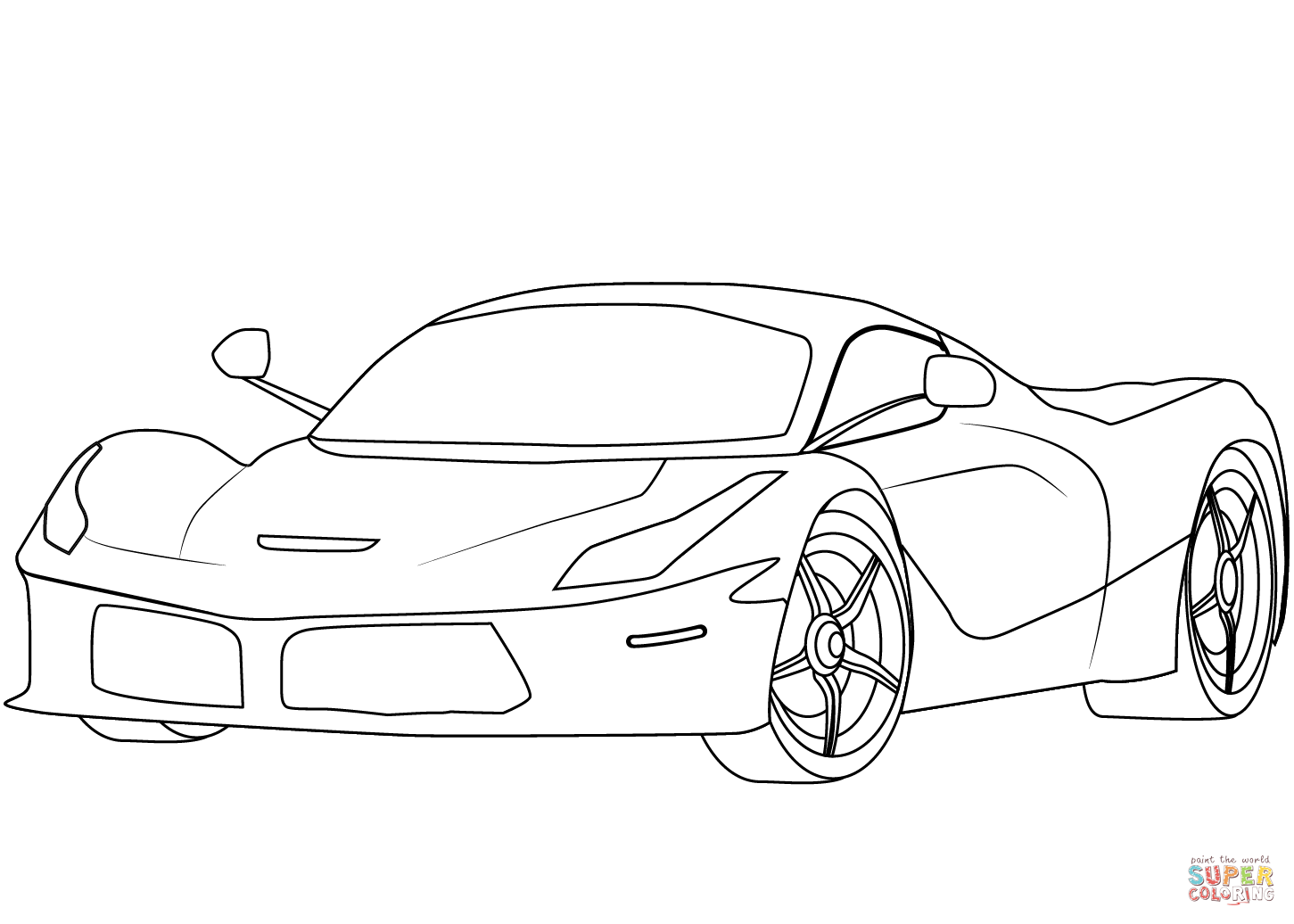 Ferrari laferrari coloring page free printable coloring pages