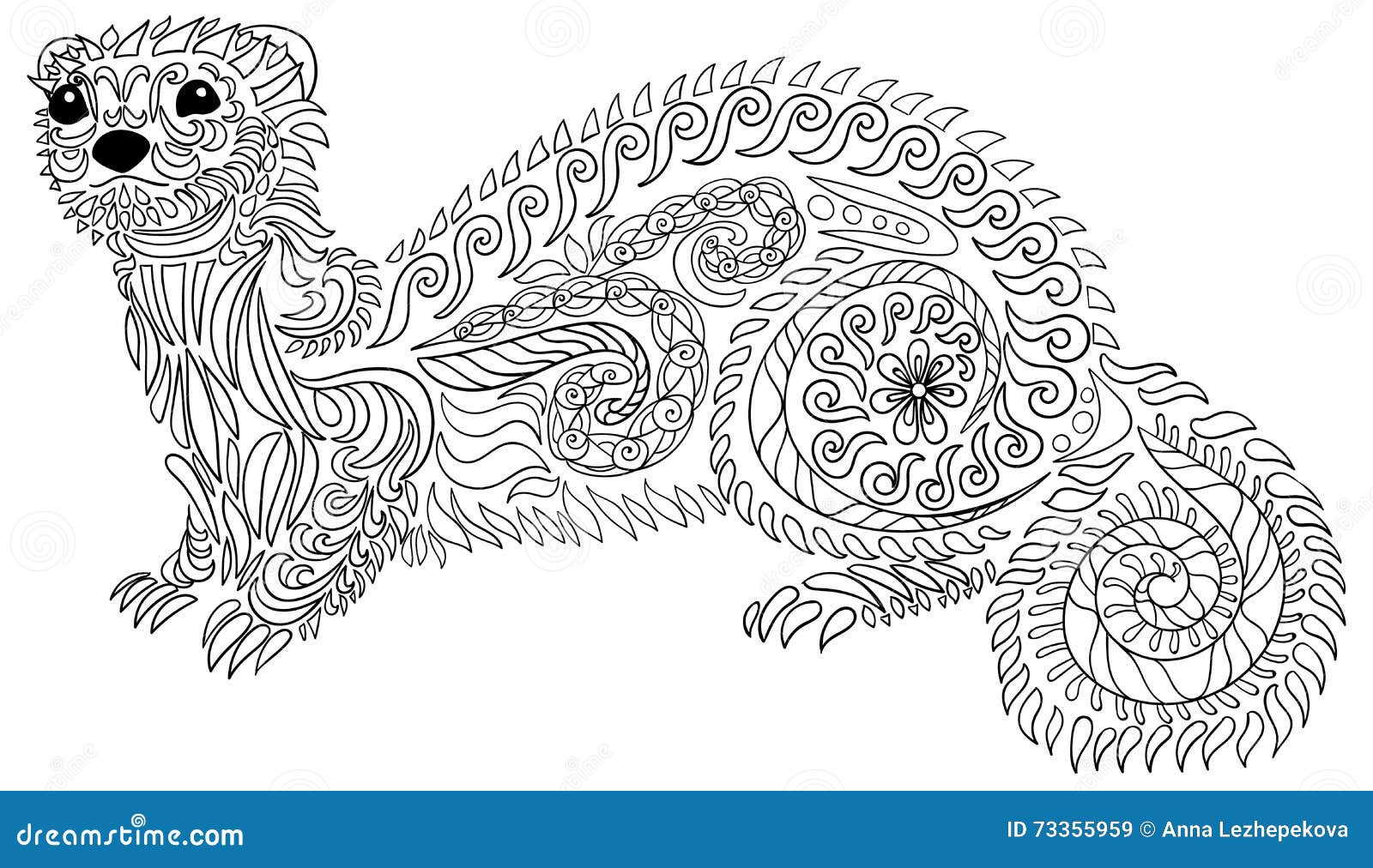 Ferret coloring page stock illustrations â ferret coloring page stock illustrations vectors clipart