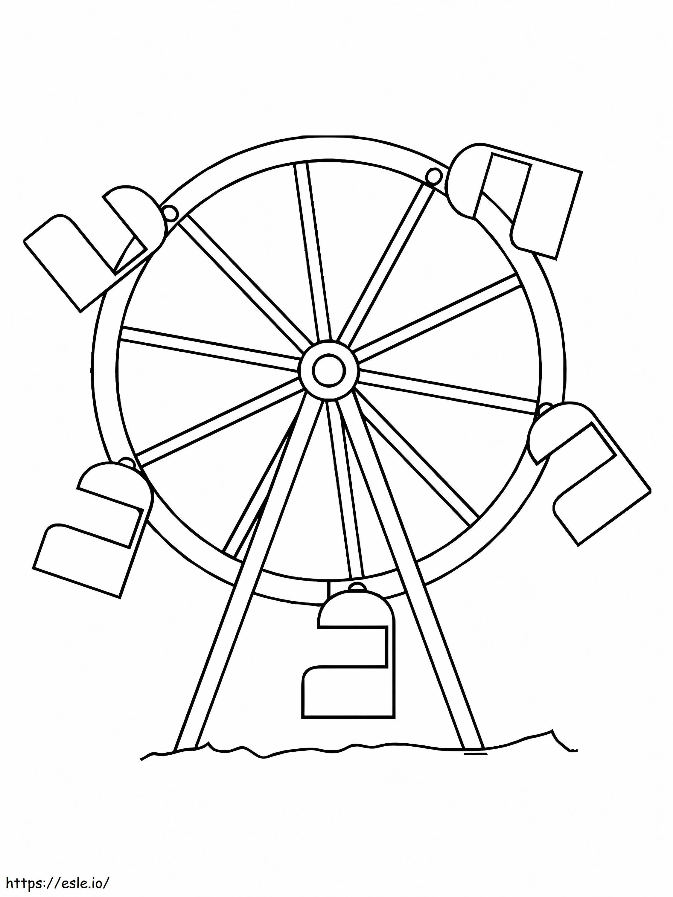 Very easy ferris wheel coloring page