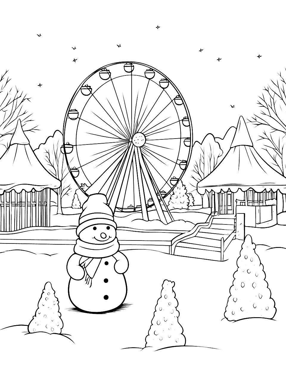 Winter coloring pages free printable sheets