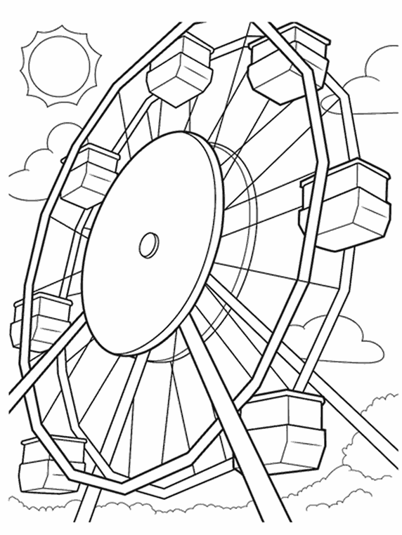 Ferris wheel coloring page