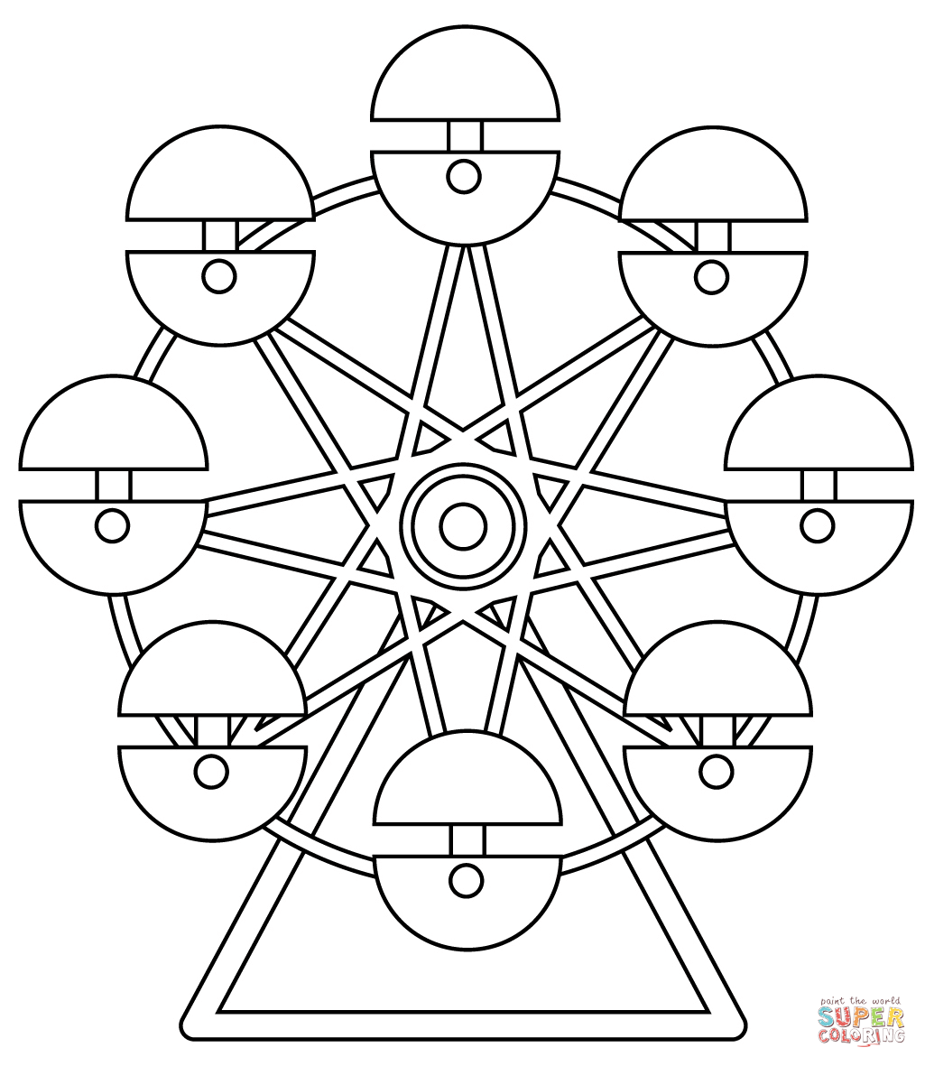 Ferris wheel coloring page free printable coloring pages