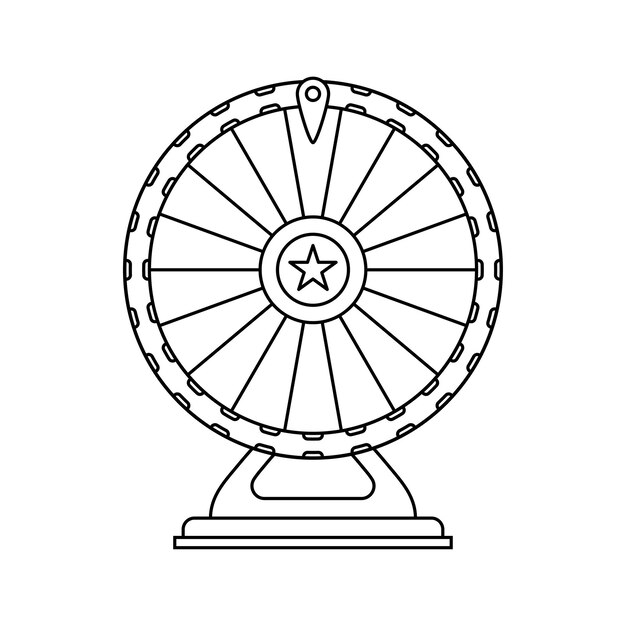 Premium vector coloring page with fortune wheel for kids