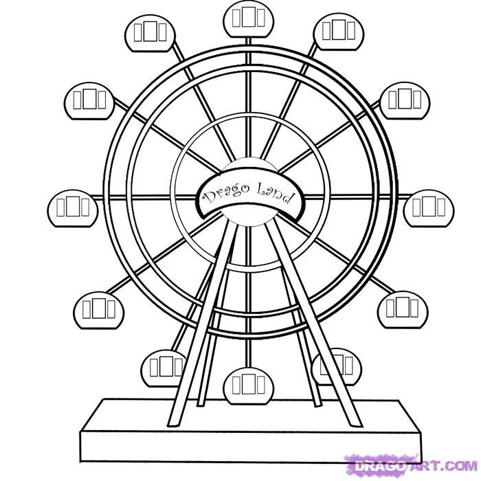 Ferris wheel coloring pages how to draw a ferris wheel step by step stuff pop culture free desenhos de edifãcios roda gigante parque de diversãµes