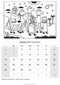 Colombia printable calendars super coloring