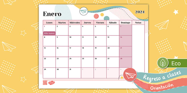 Calendario enero teacher made