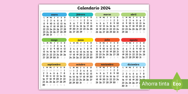 Calendario horizontal teacher