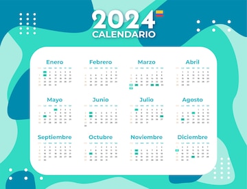 Premium vector eps calendar colombia with holidays template in spanish