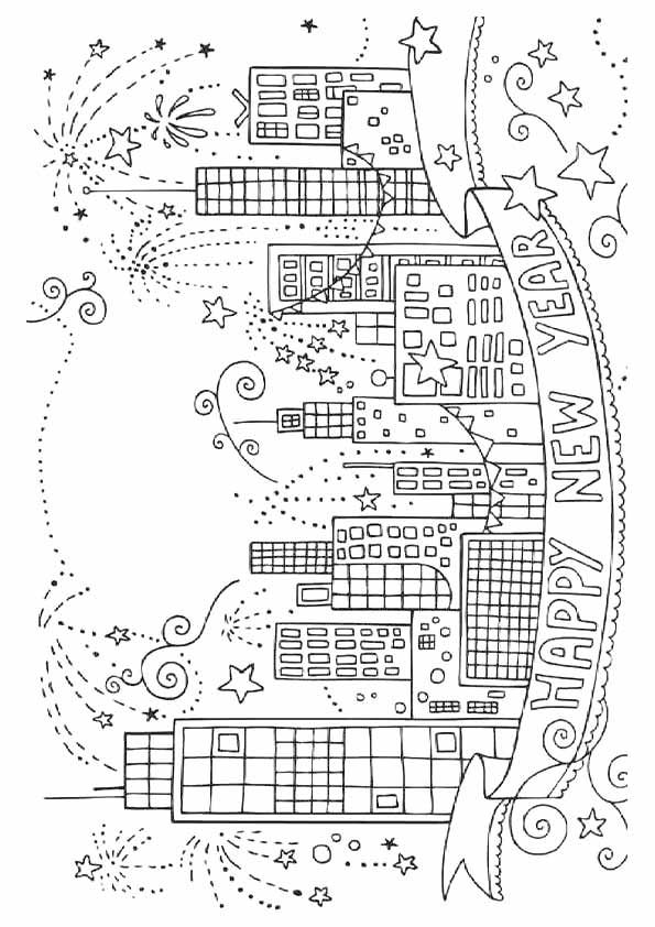 Celebrate new year with coloring fun printable pages for kids