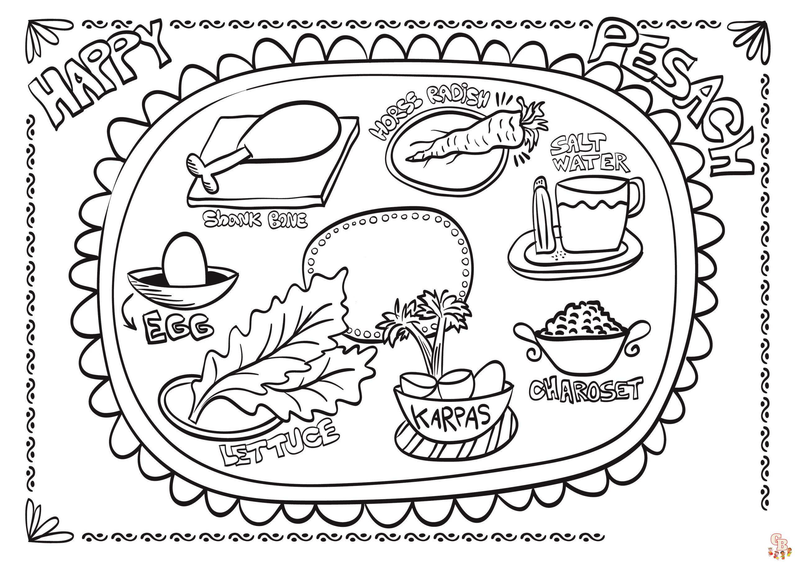 Coloriages de pessah imprimables gratuits pour les enfants