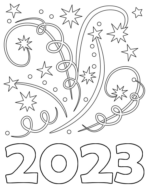 Coloring page happy new year