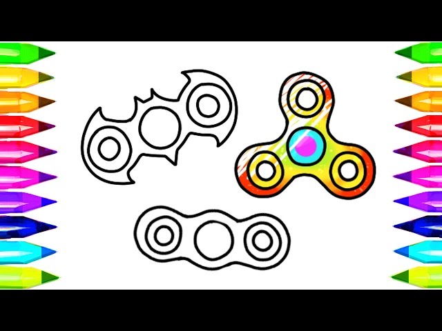 Fidget spinner drawing and coloring pages and how to make easy fidget spinner toy