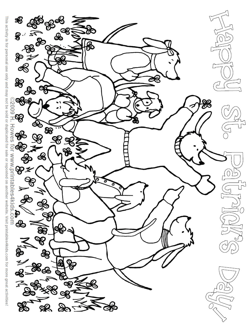 St patricks day field of lucky clovers coloring page â printables for kids â free word search puzzles coloring pages and other activities