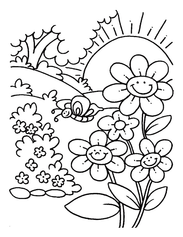 Free printable flower coloring pages for kids