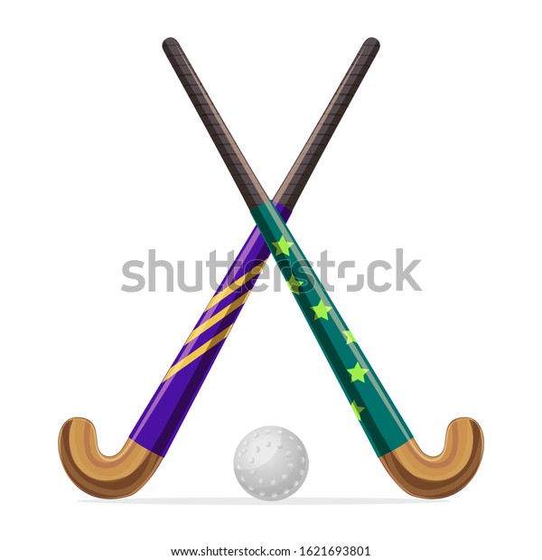 Cartoon color field hockey sign set stock vector royalty free