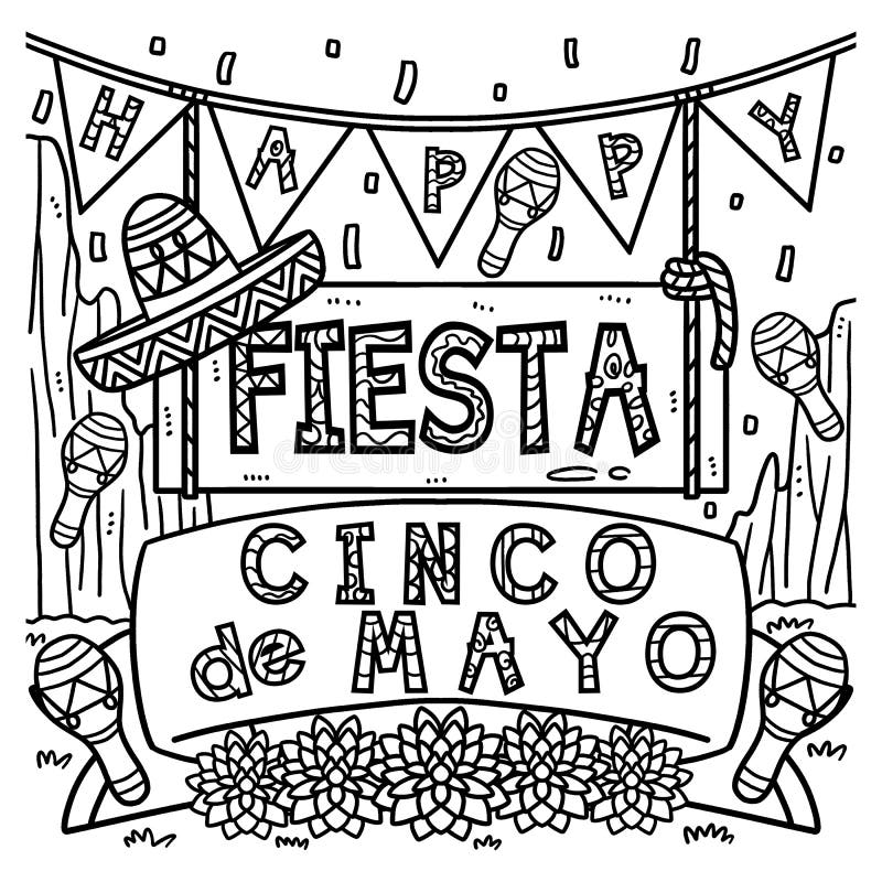 Fiesta coloring page stock illustrations â fiesta coloring page stock illustrations vectors clipart