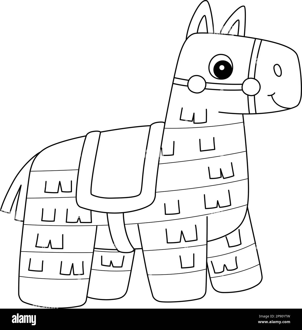 Pinata isolated coloring page for kids stock vector image art