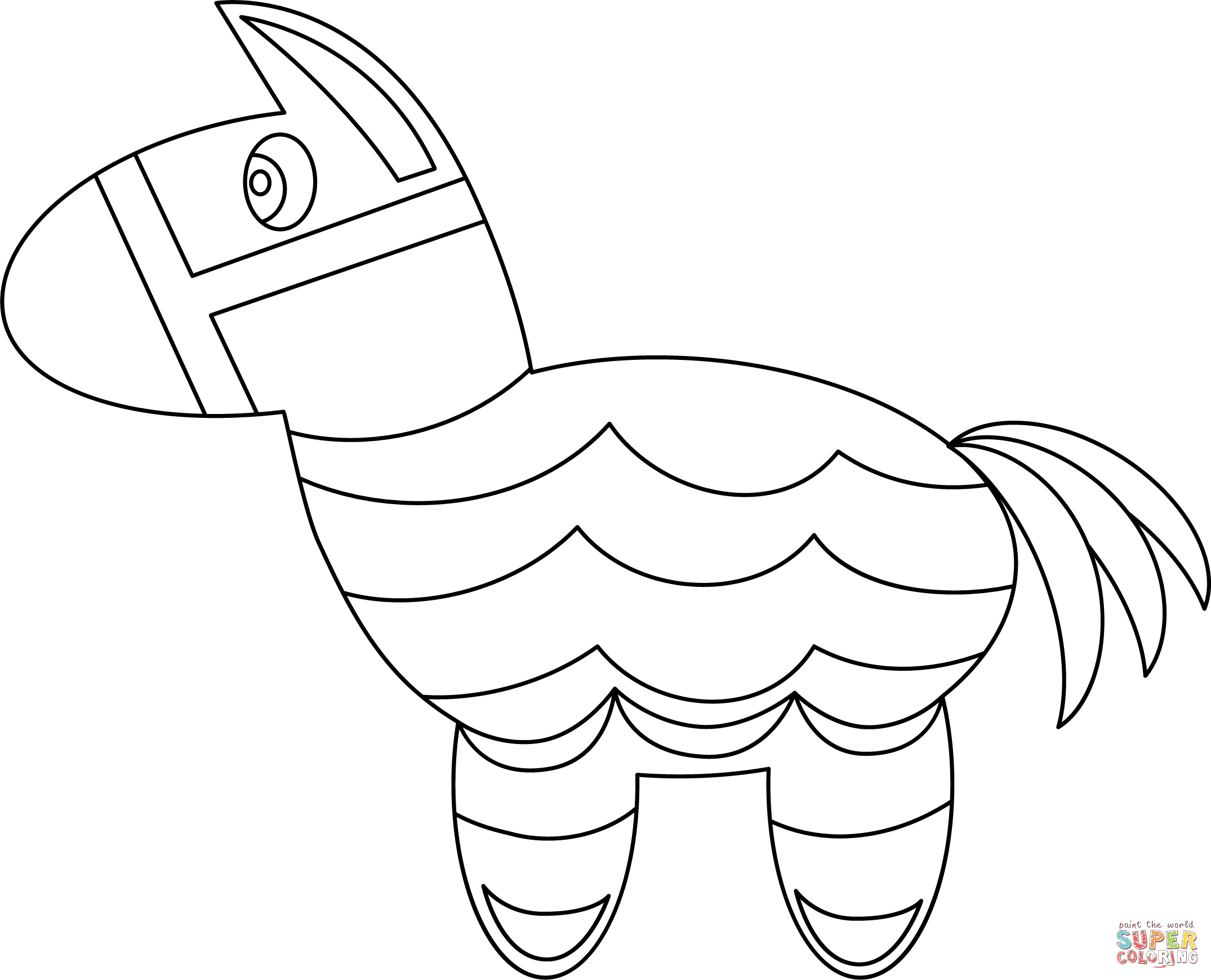 Donkey pinata coloring page free printable coloring pages