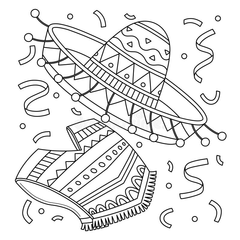 Fiesta coloring page stock illustrations â fiesta coloring page stock illustrations vectors clipart