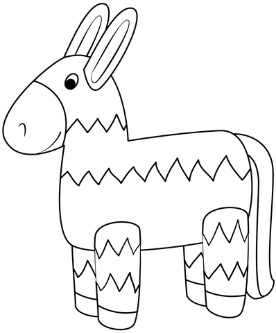 Donkey pinata coloring page free printable coloring pages