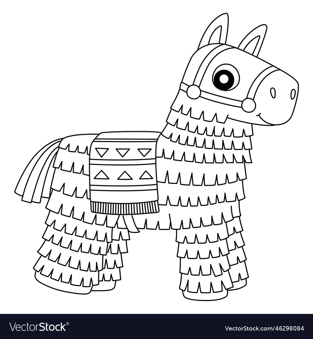 Pinata isolated coloring page for kids royalty free vector