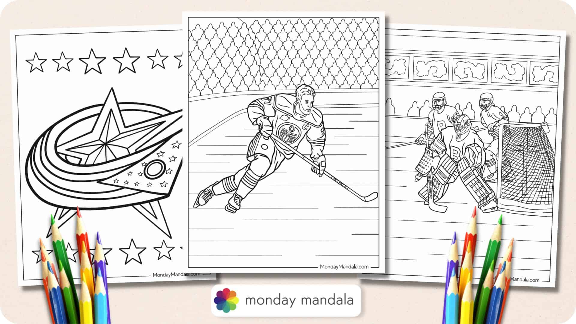 Hockey nhl coloring pages free pdf printables