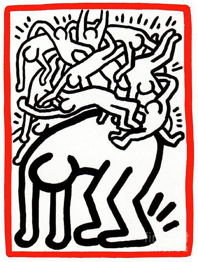 Fight aids worldwide painting by haring