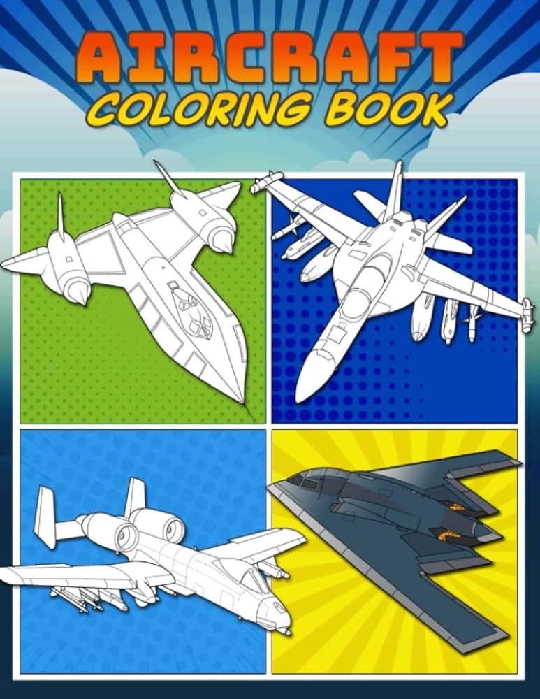 Aircraft coloring book cool air fighters relaxation coloring pages for kids adults boys and jet plane lovers derrick lance books