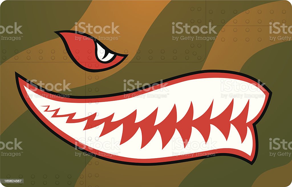 fighter plane shark teeth illustration for free download