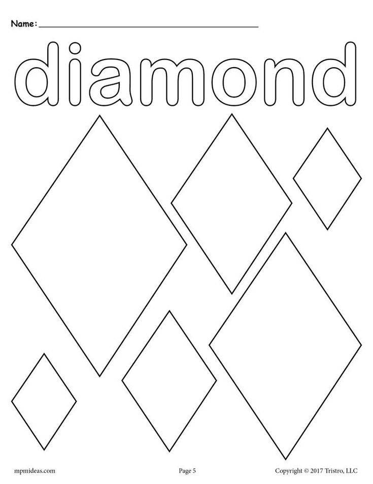 Diamonds coloring page shape coloring pag shap worksheets shap worksheet kindergarten