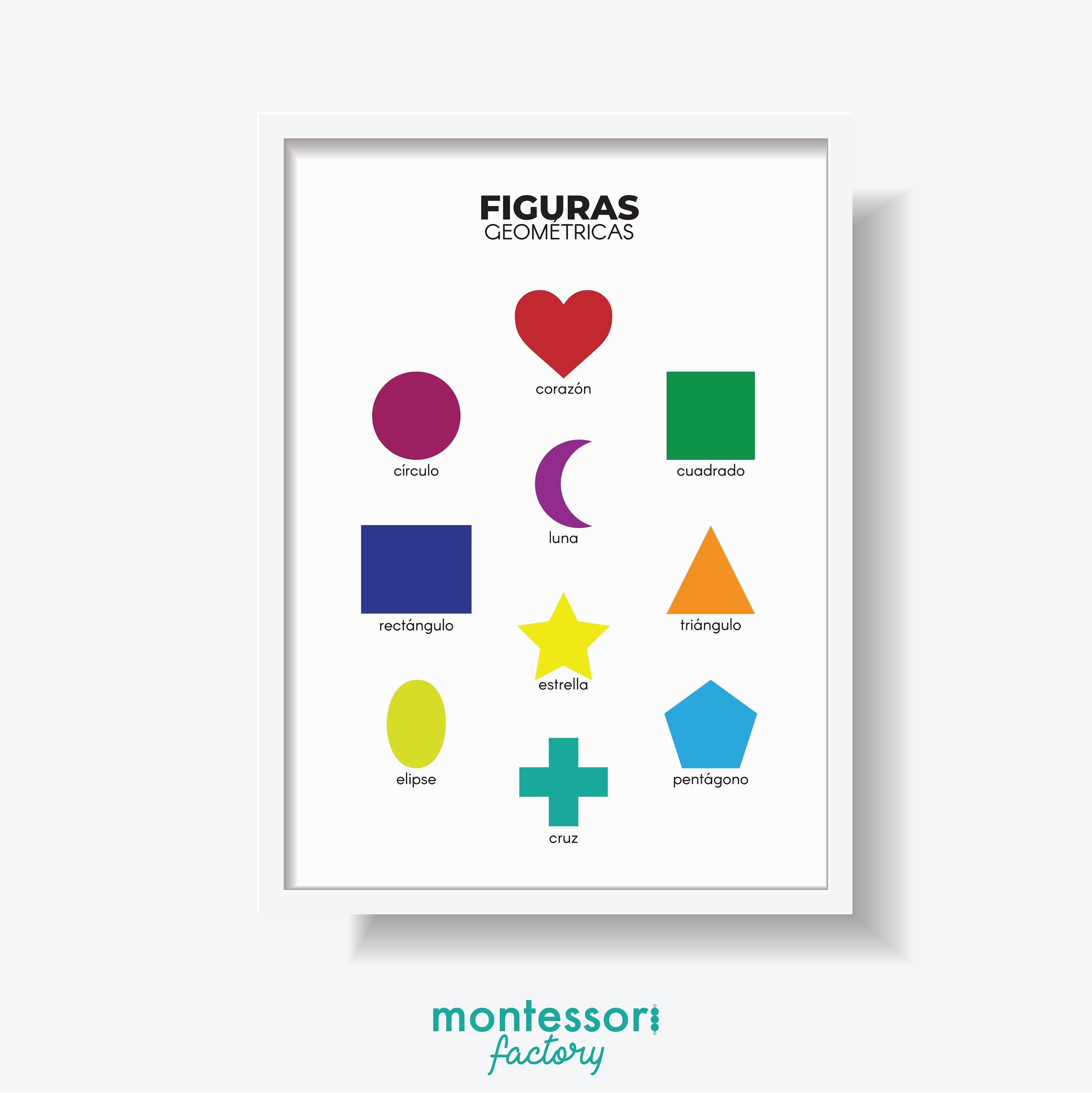 Figuras geometricas spanish math kids room wall art