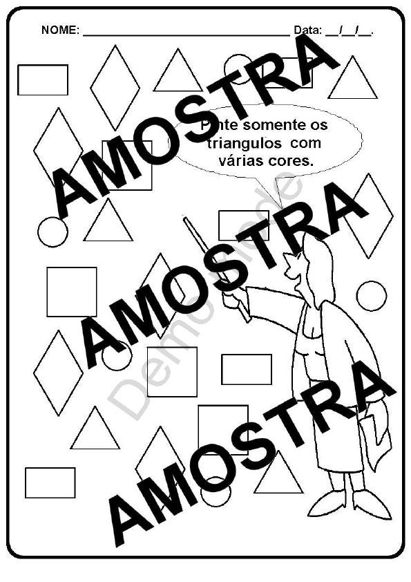 Atividade para imprimir figuras geomãtricas