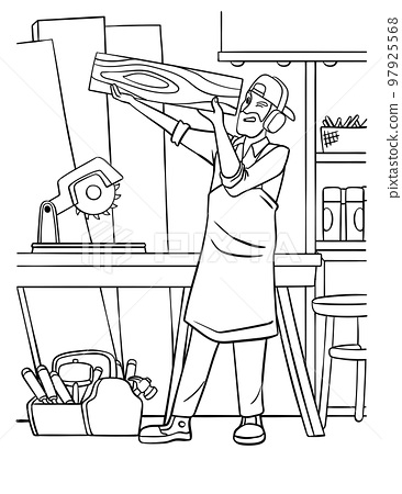 Carpenter coloring page for kids