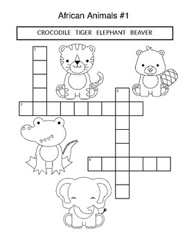 Easy crossword puzzles book for kids