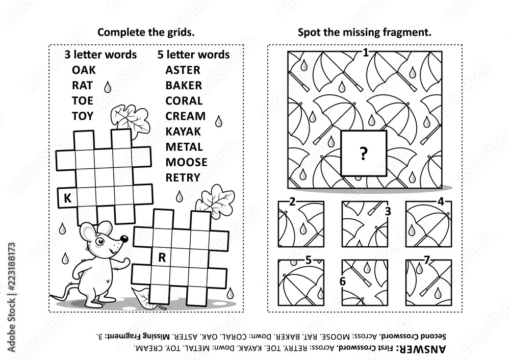 Activity page with two puzzles fill