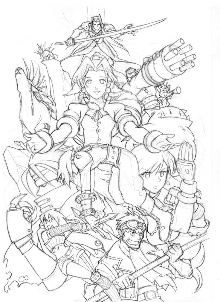 Coloring pages final fantasy video games â printable coloring pages final fantasy art coloring pages final fantasy