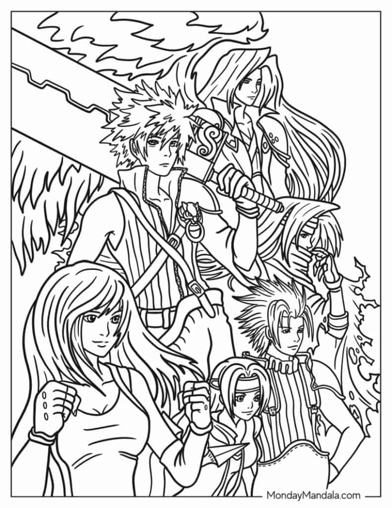 Anime coloring pages free pdf printables