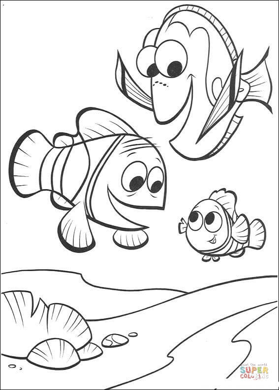 Marlin dory nemo coloring page free printable coloring pages