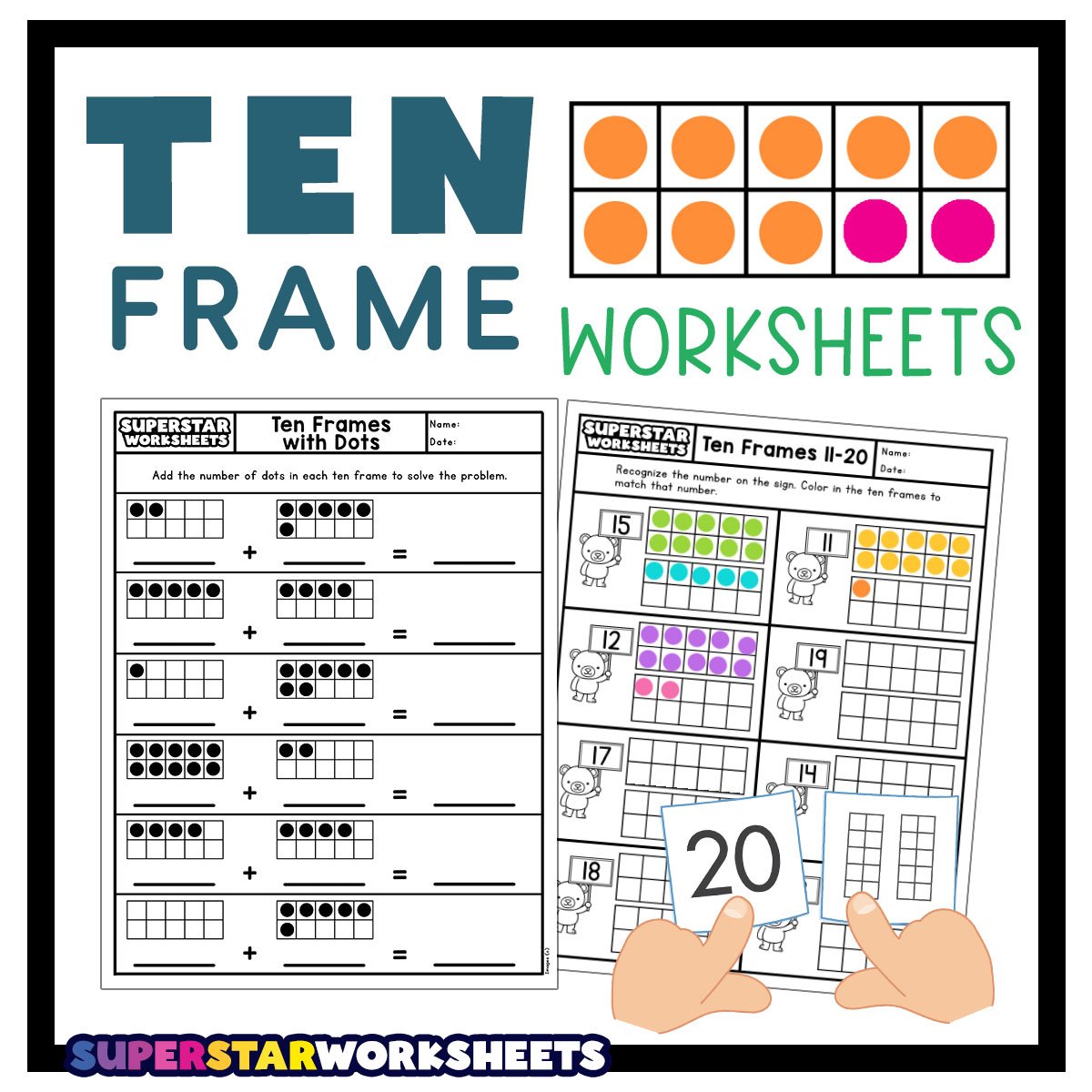 Ten frame worksheets