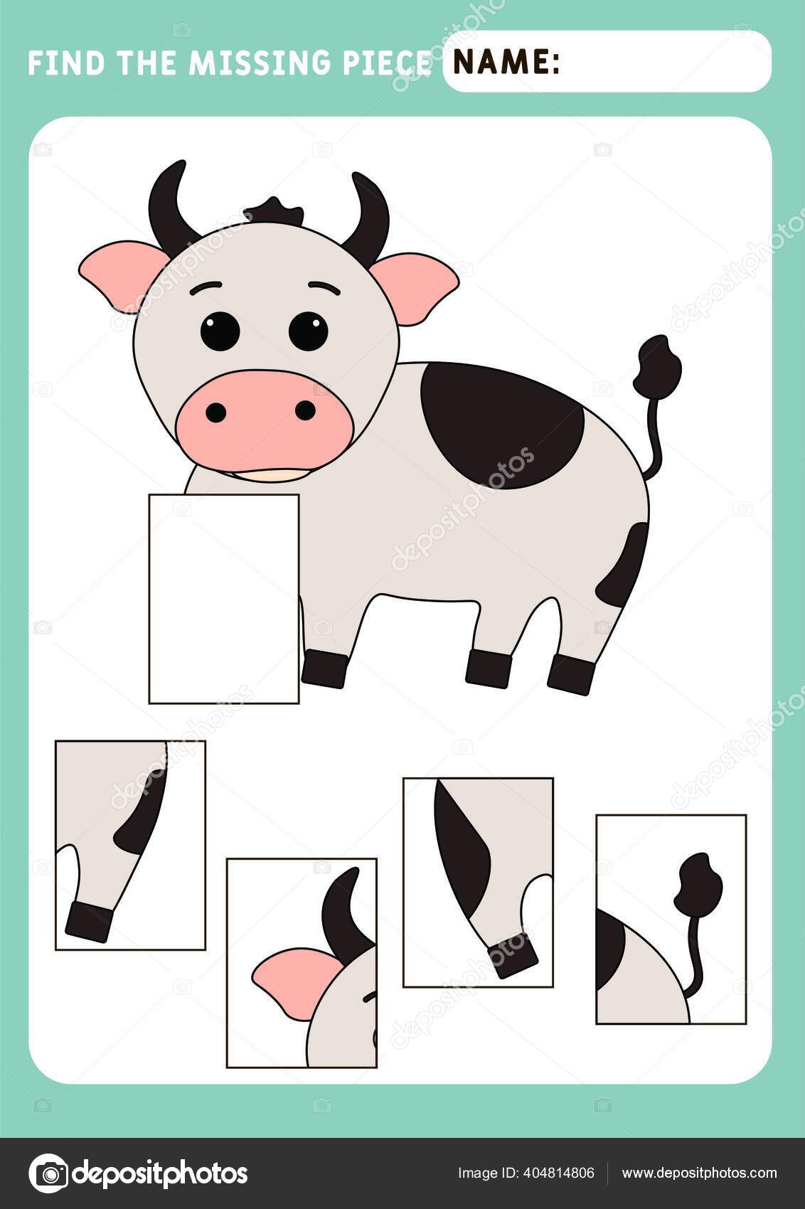 Find missing piece plete picture puzzle kids activity animals theme stock vector by lnclistru