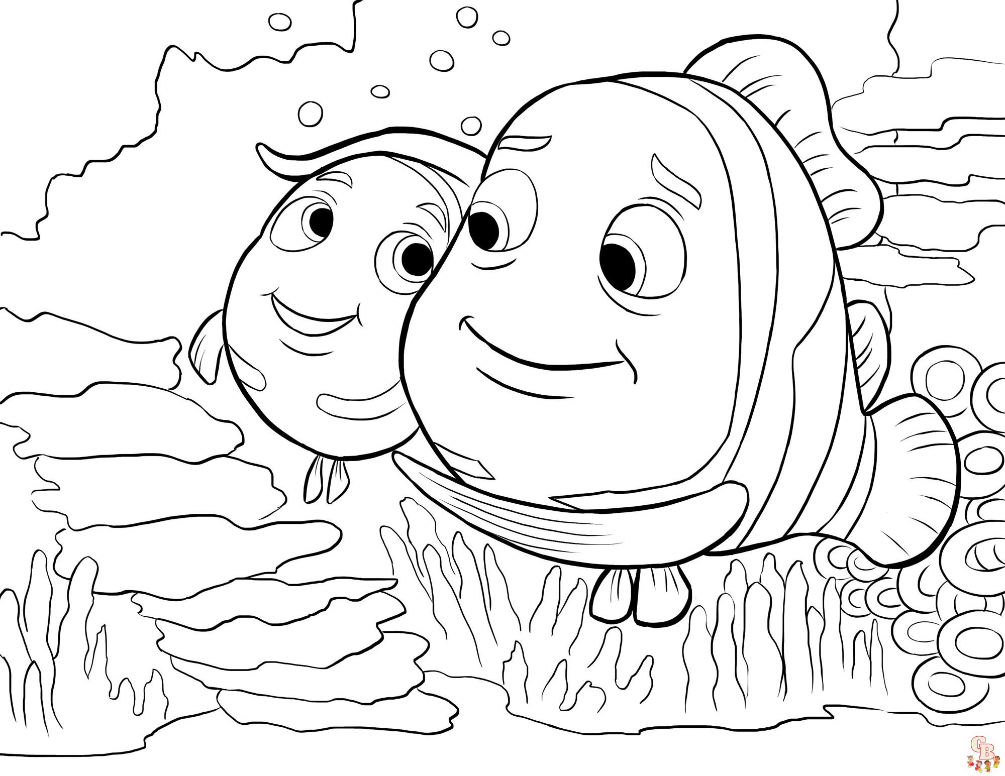 Printable finding nemo coloring pages for kids