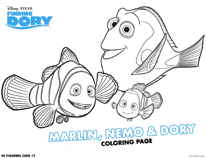 Free finding dory coloring pages and activity sheets