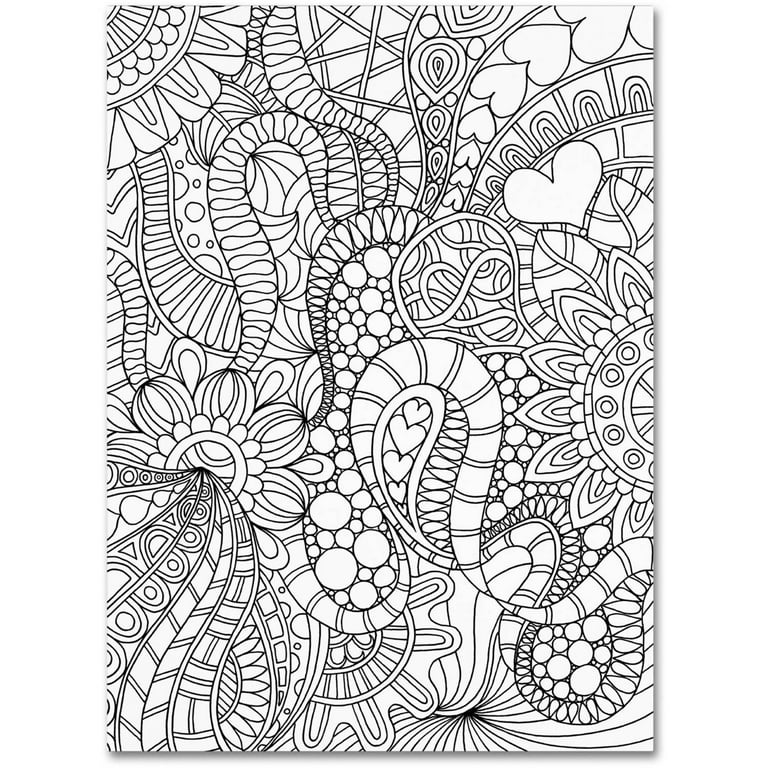 Trademark fine art mixed coloring book canvas art by kathy g ahrens