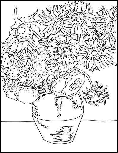 Fine art coloring pages famous art coloring coloring pages van gogh coloring