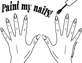 Nail polish design coloring sheet by artwithmissko tpt