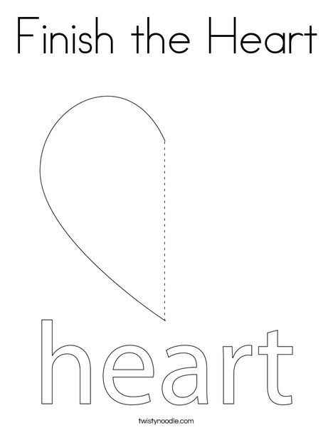 Finish the heart coloring page