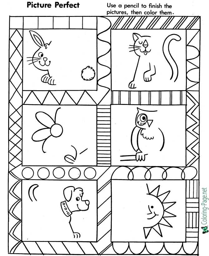 Finish the picture coloring page