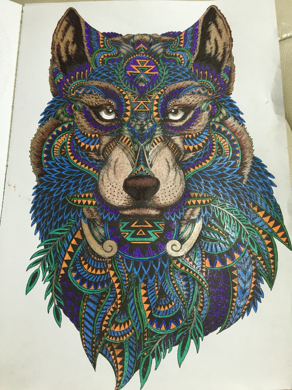 Another one finished glitter metallic gel pens with sharpies pencils adult coloring animals coloring book art animal coloring pages