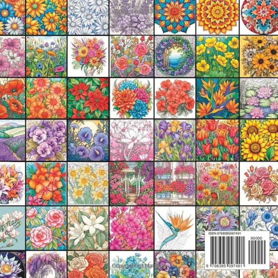 Blooming flowers adult loring book beautiful flower garden patterns and botanical floral prints over designs of relaxing nature and plants to lor mom channarin a books